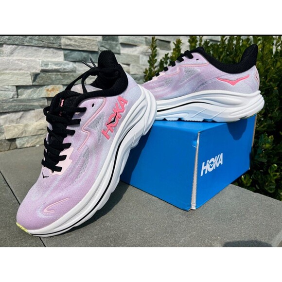Hoka Clifton 10 Women's Running Shoes in Carnation Starlight Glow Size 7B NEW - Picture 1 of 4